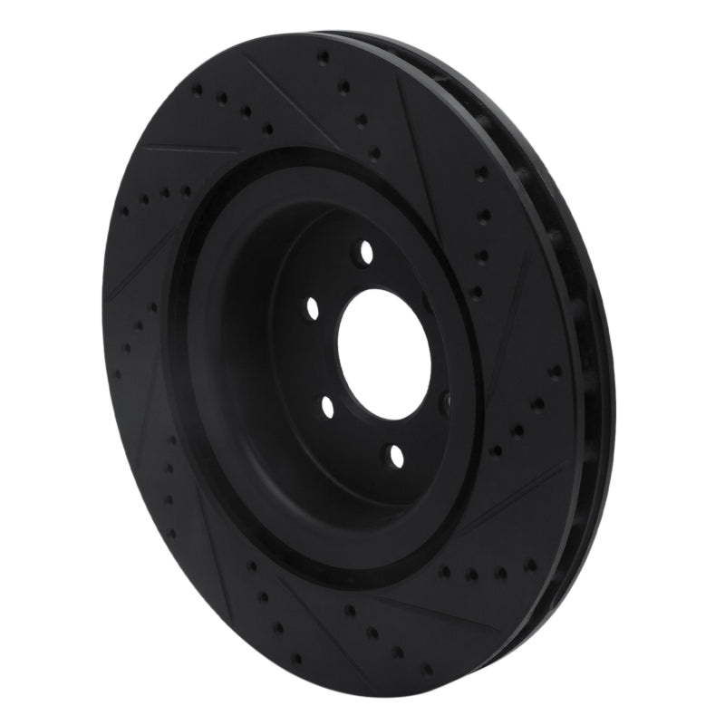 R1 Concepts R1 2003-2017 Dodge Viper Front Left Drilled & Slotted Black Brake Rotor