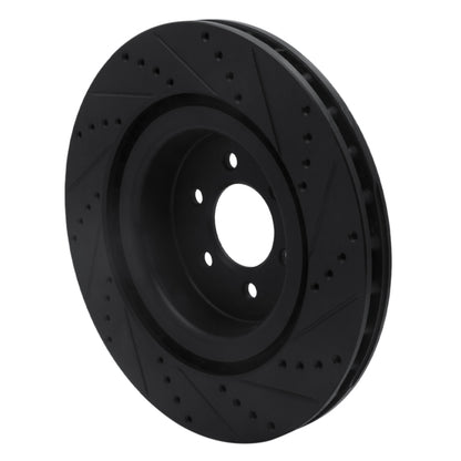 R1 Concepts R1 2003-2017 Dodge Viper Front Left Drilled & Slotted Black Brake Rotor