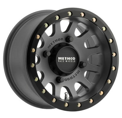 Method Wheels Method MR401 UTV Beadlock 14x7 / 4+3/13mm Offset / 4x156 / 132mm CB Titanium Wheel- Matte Black Ring