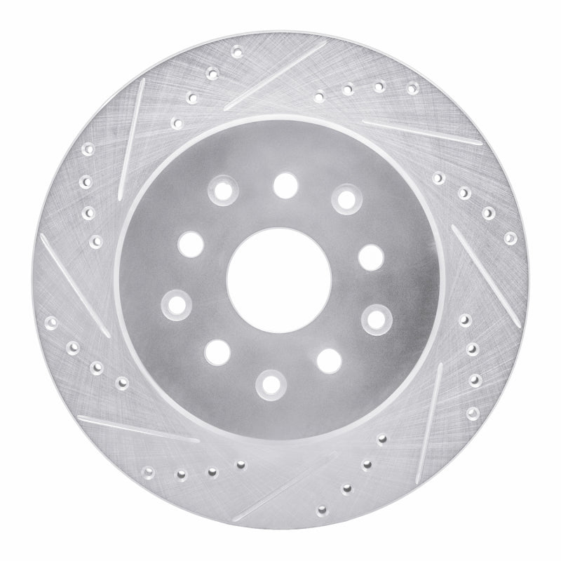 R1 Concepts R1 93-98 Toyota Supra Rear Left Drilled & Slotted Silver Brake Rotor