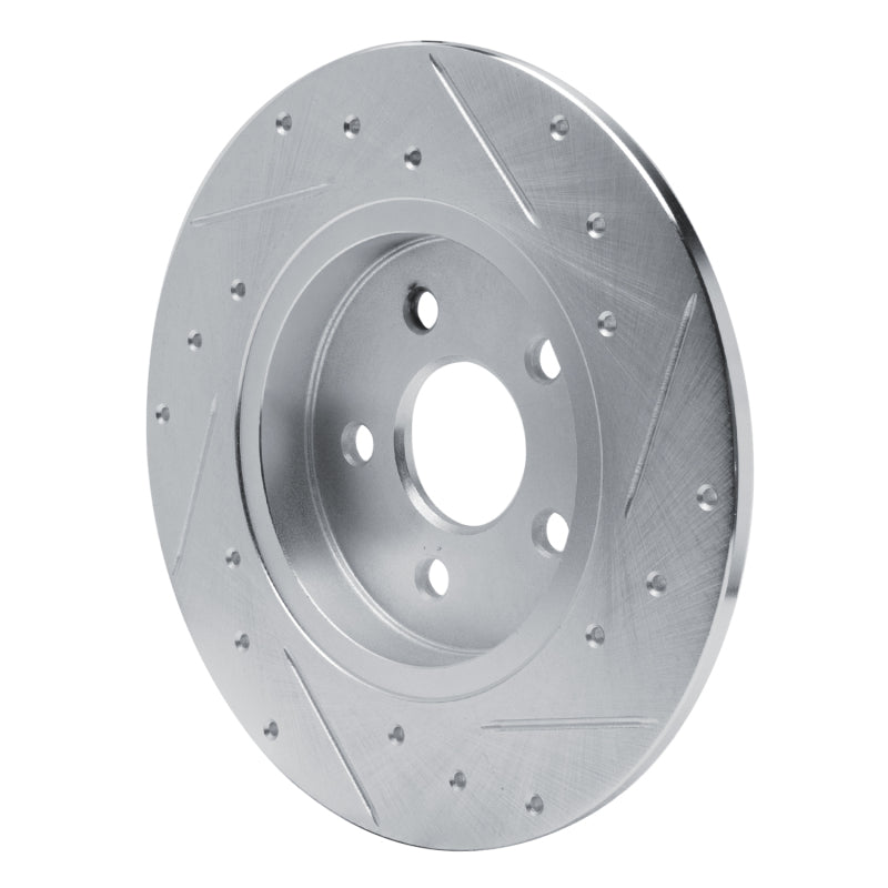 R1 Concepts R1 87-91 Chrysler TC Maserati Rear Left Drilled & Slotted Silver Brake Rotor