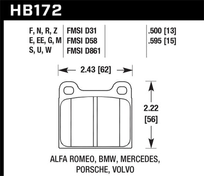 Hawk Performance Hawk 77-79 Alfa Romeo Sprint HPS 5.0 Front Brake Pads