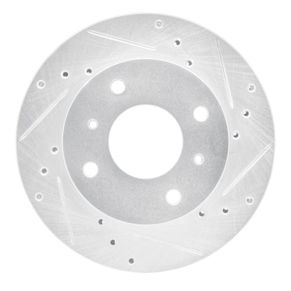 R1 Concepts R1 85-89 Nissan STANZA Front Right Drilled & Slotted Silver Brake Rotor