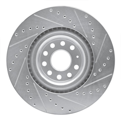 R1 Concepts R1 06-13 Audi S3 (Mexico) Front Left Drilled & Slotted Silver Brake Rotor