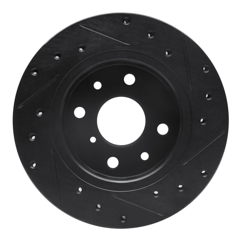 R1 Concepts R1 94-00 Kia Sephia Front Left Drilled & Slotted Black Brake Rotor