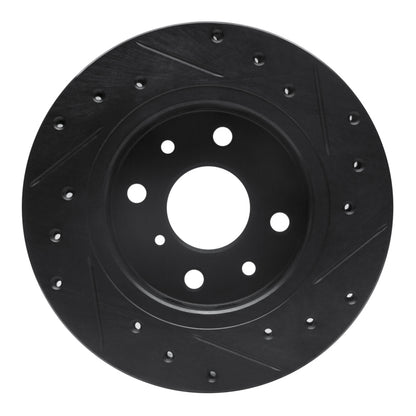 R1 Concepts R1 94-00 Kia Sephia Front Left Drilled & Slotted Black Brake Rotor