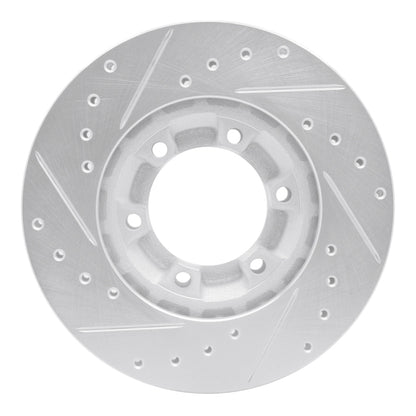 R1 Concepts R1 07-11 Audi S6 Rear Right Drilled & Slotted Silver Brake Rotor