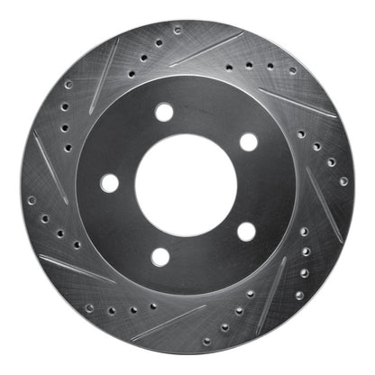 R1 Concepts R1 97-04 Ford F-150 4WD Front Left Drilled & Slotted Silver Brake Rotor