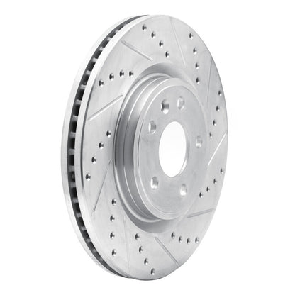 R1 Concepts R1 11-19 Ford Flex Front Right Drilled & Slotted Silver Brake Rotor