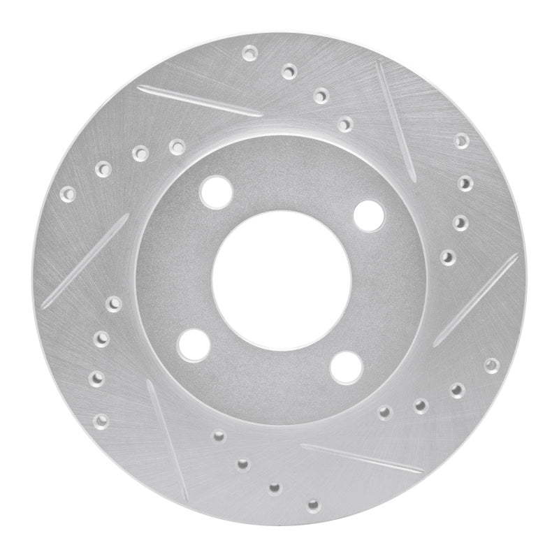 R1 Concepts R1 78-92 Audi 100 Front Right Drilled & Slotted Silver Brake Rotor
