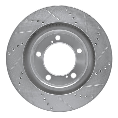 R1 Concepts R1 08-21 Lexus LX570 Front Left Drilled & Slotted Silver Brake Rotor