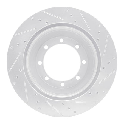 R1 Concepts R1 99-07 Ford E-350 Super Duty Rear Left Drilled & Slotted Silver Brake Rotor