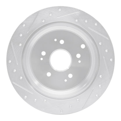 R1 Concepts R1 02-04 Honda Odyssey Rear Right Drilled & Slotted Silver Brake Rotor