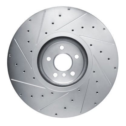 R1 Concepts R1 17-25 BMW M850i xDrive Gran Coupe Right Front Drilled & Slotted Silver Brake Rotor