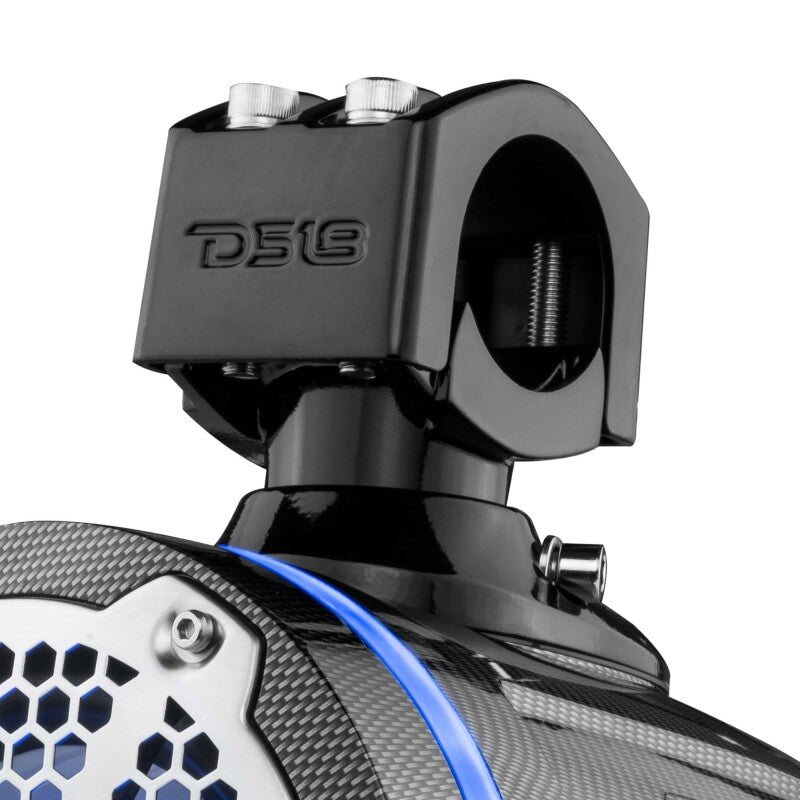 DS18 Marine And Powersports Towers 6.5in 100 Watts RMS RGB LED Lights Black Carbon Fiber