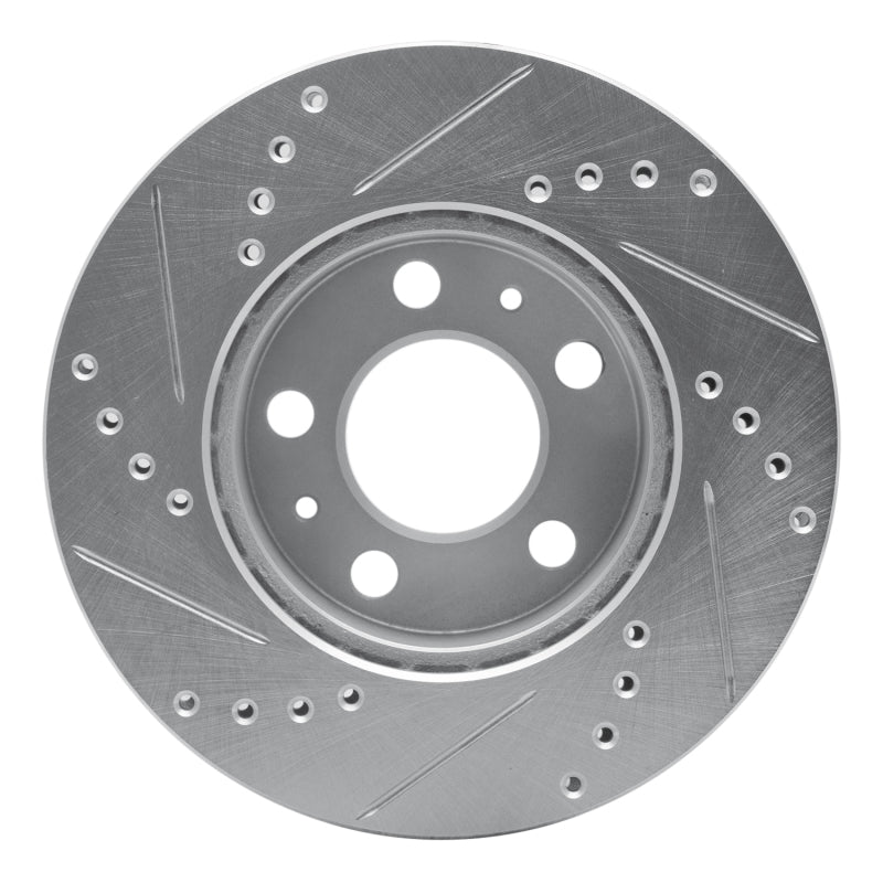 R1 Concepts R1 76-93 Volvo 242 Front Right Drilled & Slotted Silver Brake Rotor