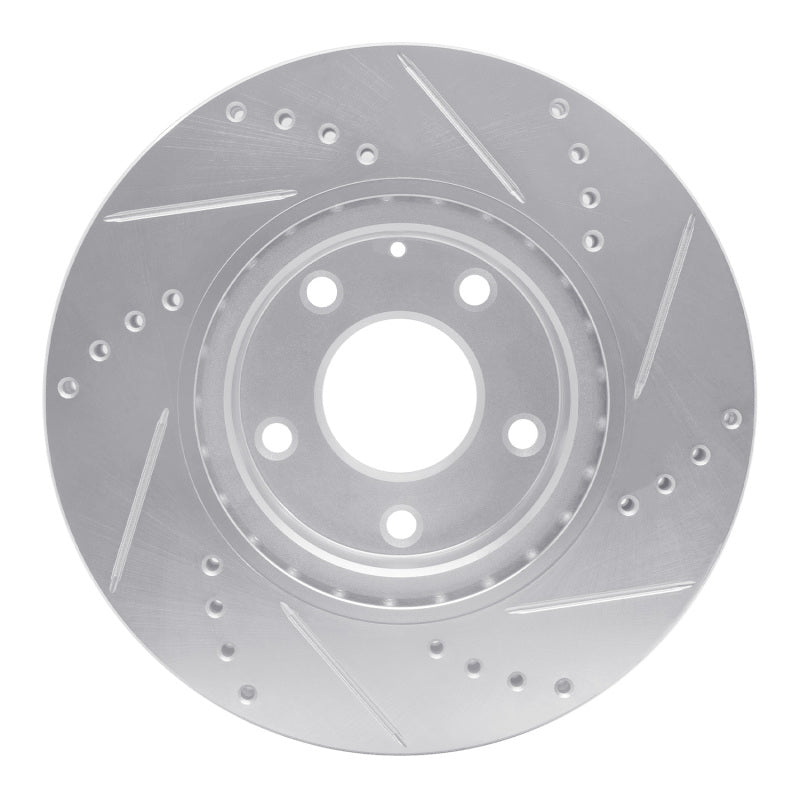 R1 Concepts R1 14-24 Mazda 3 Front Left Drilled & Slotted Silver Brake Rotor