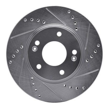 R1 Concepts R1 03-13 Hyundai Sonata Front Right Drilled & Slotted Silver Brake Rotor