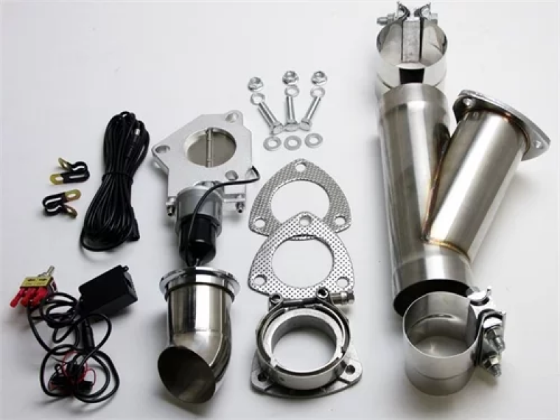 Granatelli Motor Sports Granatelli 2.25in Aluminized Mild Steel Electronic Exhaust Cutout w/Slip Fit & Band Clamps
