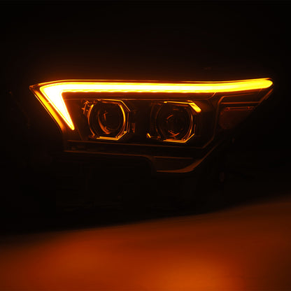 AlphaRex 23-24 Toyota Tacoma LUXX-Series LED Proj Headlights Blk w/Actv Light & Seq. Sig + DRL