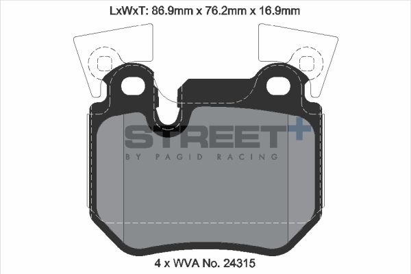 PAGID Racing T8067SP2001 STREET+ Brake Pads
