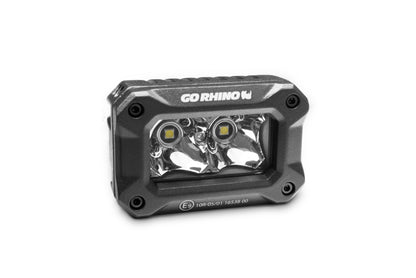 Go Rhino Xplor Bright Series Rectangle LED Spot Light Kit (Surface/Thread Stud Mnt) 3x2 - Blk (Pair)