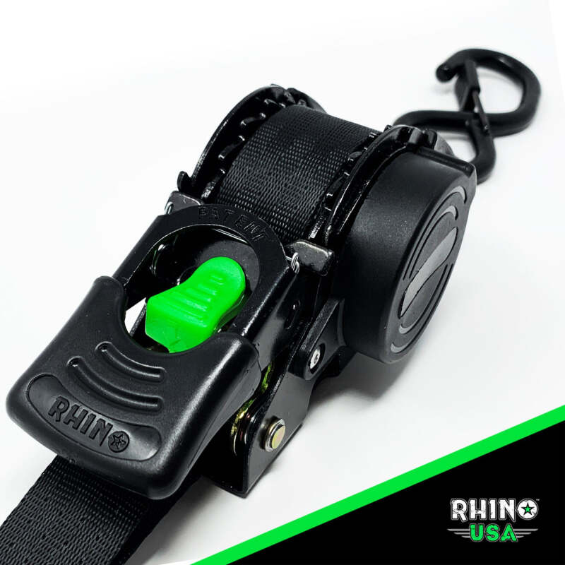 Rhino USA Retractable Ratchet Straps (4Pk 1Inx10Ft) (Blue)