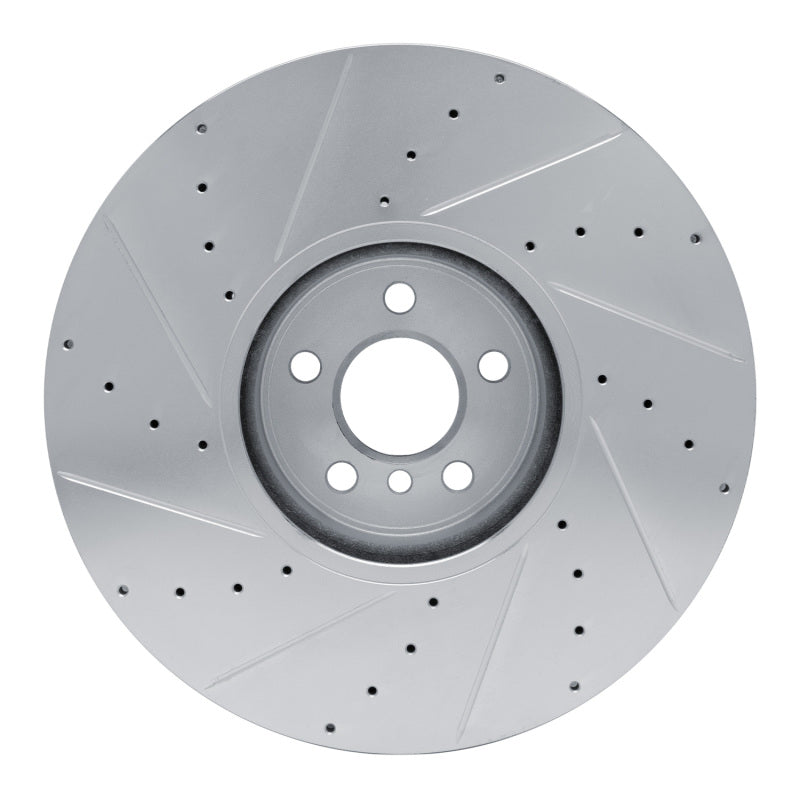 R1 Concepts R1 16-25 BMW 840i Right Front Drilled & Slotted Silver Brake Rotor