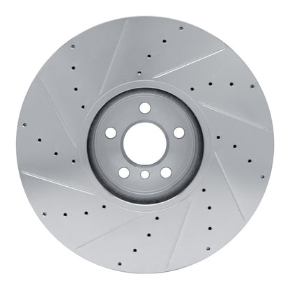 R1 Concepts R1 16-25 BMW 840i Right Front Drilled & Slotted Silver Brake Rotor