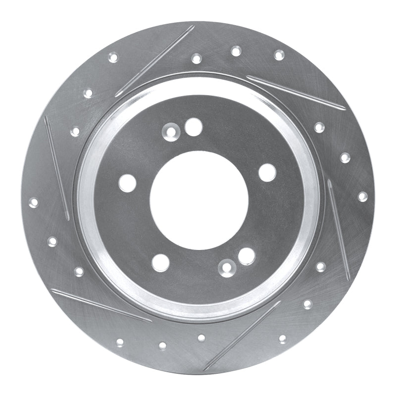 R1 Concepts R1 13-25 Hyundai SONATA Rear Left Drilled & Slotted Silver Brake Rotor