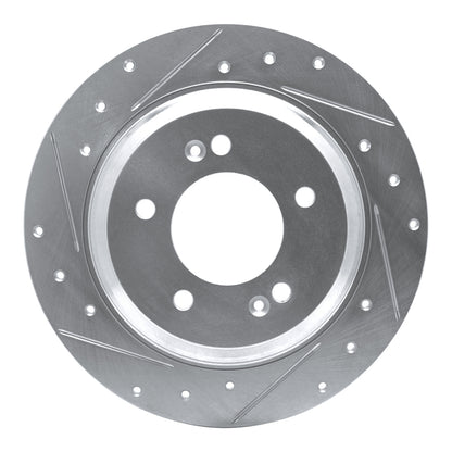 R1 Concepts R1 13-25 Hyundai SONATA Rear Left Drilled & Slotted Silver Brake Rotor
