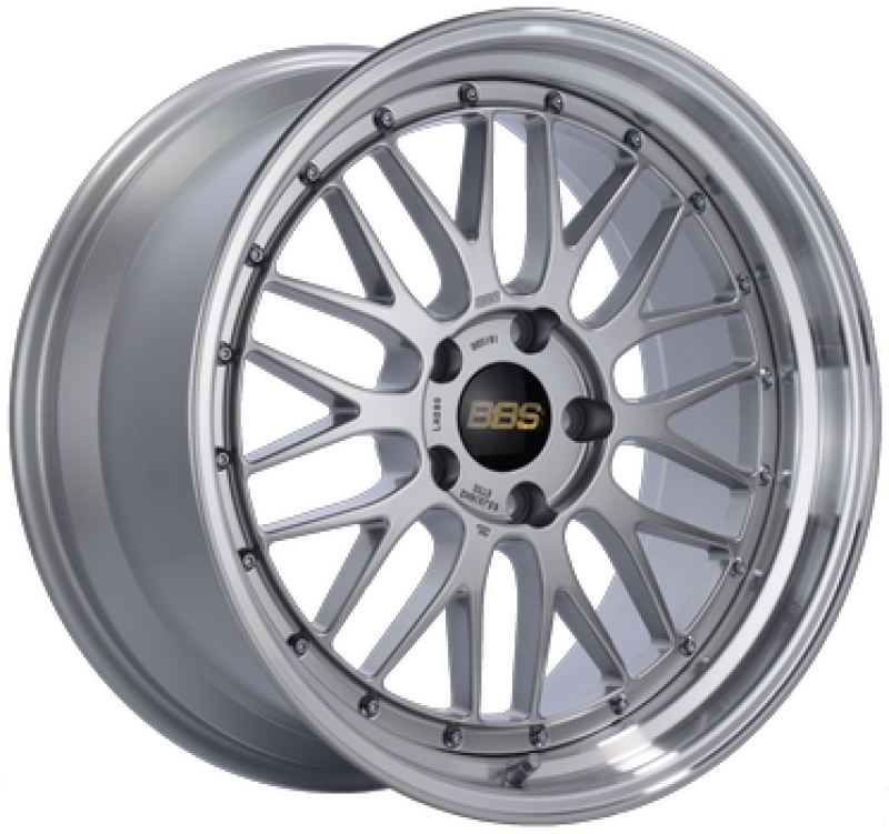 BBS LM 19x8.5 5x114.3 ET38 Diamond Silver Center / Diamond Cut Lip Wheel -82mm PFS/Clip Required