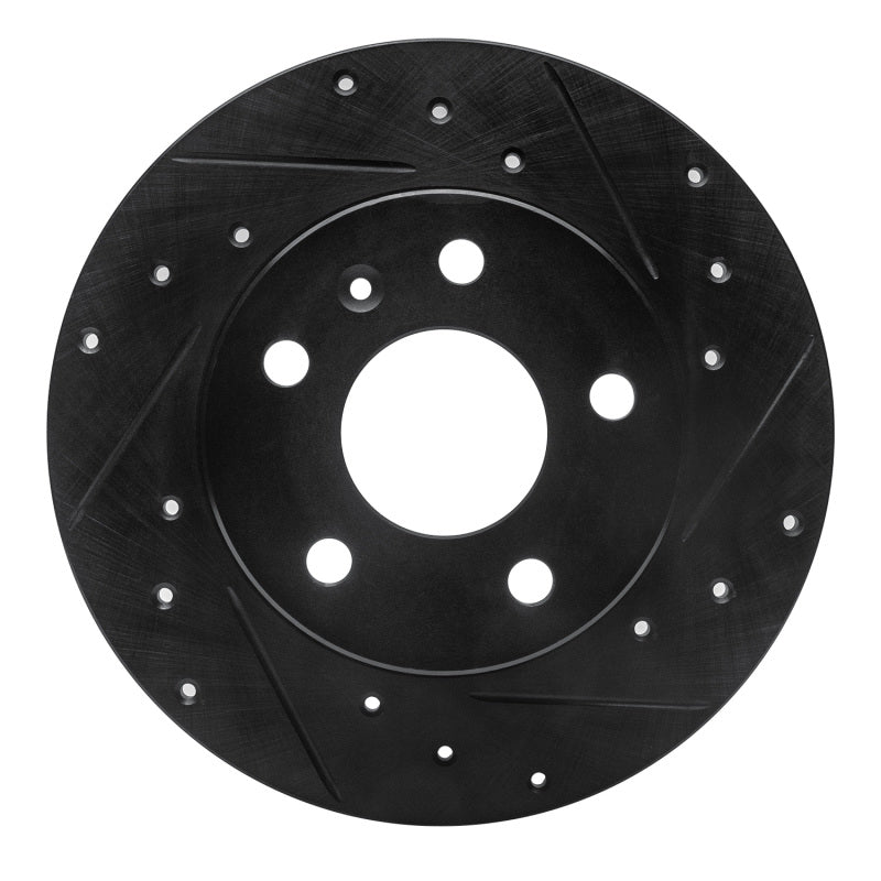 R1 Concepts R1 02-08 Chevrolet ASTRA (Mexico) Rear Right Drilled & Slotted Black Brake Rotor