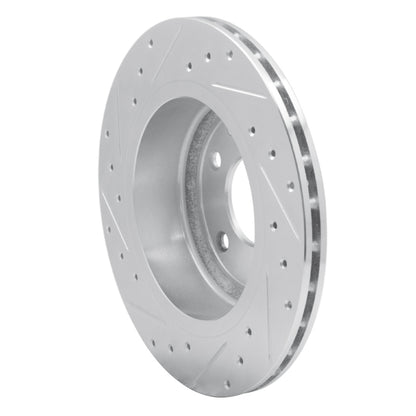 R1 Concepts R1 1995-2006 Jaguar XJS Rear Right Drilled & Slotted Silver Brake Rotor