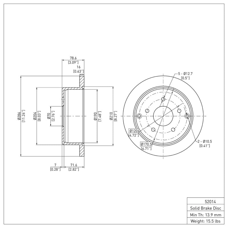 DFC 04-04 Pontiac GTO Rear Brake Rotor