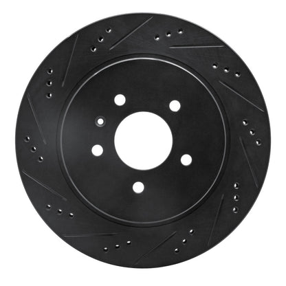R1 Concepts R1 05-11 Cadillac STS Rear Left Drilled & Slotted Black Brake Rotor