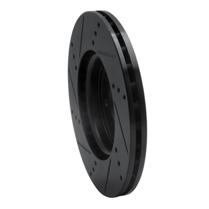 R1 Concepts R1 09-19 Dodge Vision (Mexico) Front Right Drilled & Slotted Black Brake Rotor