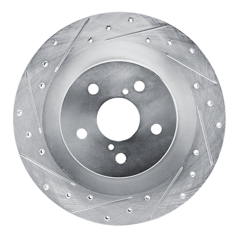 R1 Concepts R1 21-22 Lexus RC350 Rear Left Drilled & Slotted Silver Brake Rotor