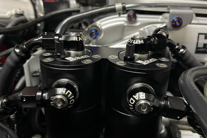Radium Engineering Nissan R35 GT-R Dual Catch Can Kit CCV Fluid Lock