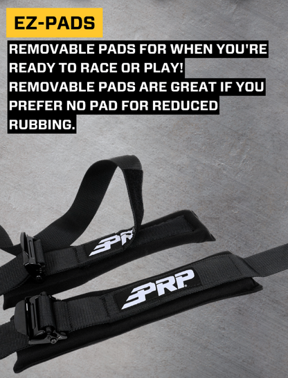 PRP Seats PRP 5.2 Harness with Shoulder Straps Sewn to Lap- Black