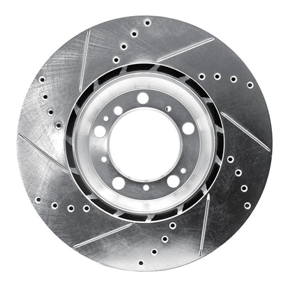 R1 Concepts R1 99-23 Porsche 911 Right Rear Drilled & Slotted Silver Brake Rotor