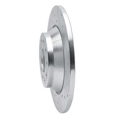 R1 Concepts R1 16-25 Audi Q3 Rear Right Drilled & Slotted Silver Brake Rotor