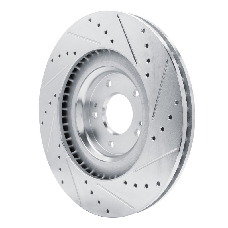R1 Concepts R1 19-22 Hyundai Veloster N Front Left Drilled & Slotted Silver Brake Rotor