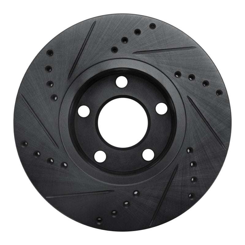 R1 Concepts R1 90-97 Audi V8 Quattro Front Right Drilled & Slotted Black Brake Rotor