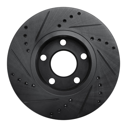 R1 Concepts R1 90-97 Audi V8 Quattro Front Right Drilled & Slotted Black Brake Rotor
