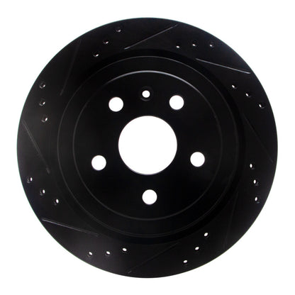 R1 Concepts R1 08-19 Cadillac CTS Rear Left Drilled & Slotted Black Brake Rotor