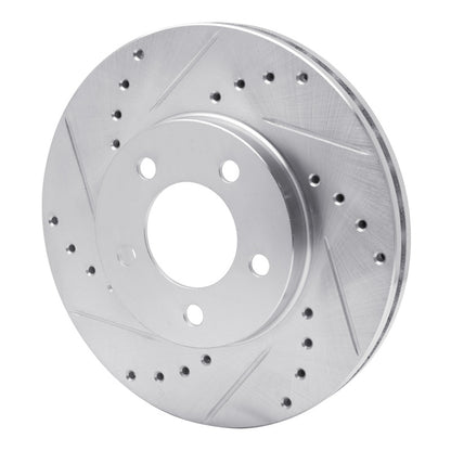 R1 Concepts R1 91-00 Ford Taurus (Excl SHO) Front Left Drilled & Slotted Silver Brake Rotor