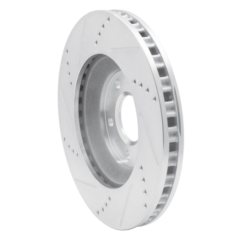 R1 Concepts R1 04-08 Cadillac CTS Front Right Drilled & Slotted Silver Brake Rotor