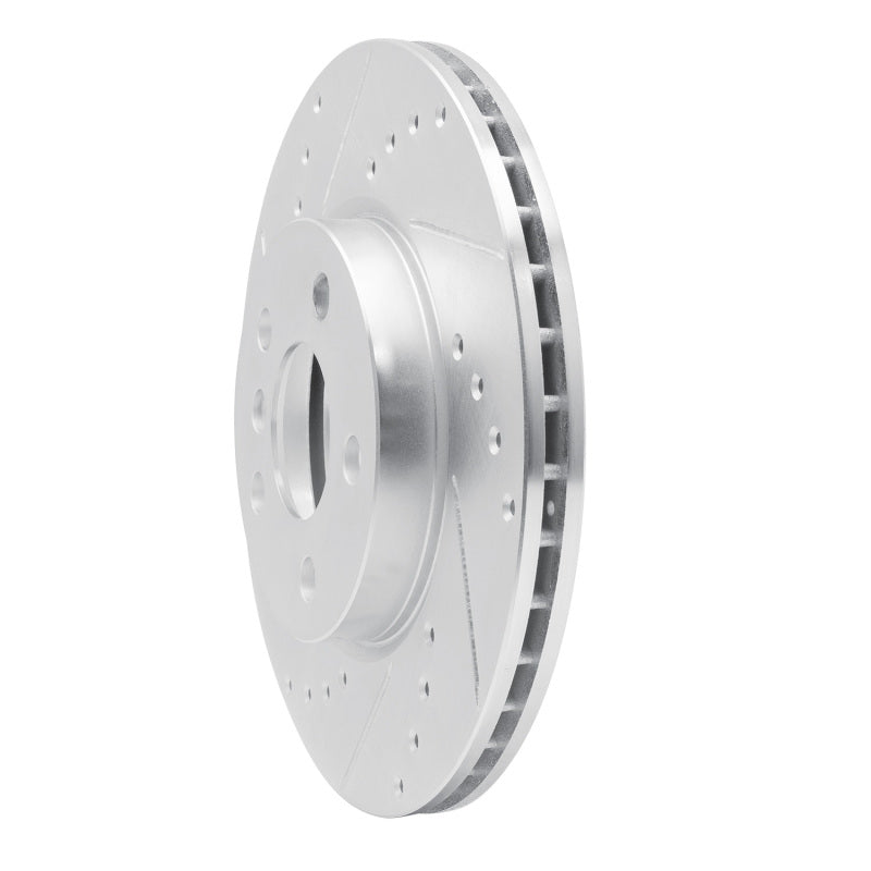 R1 Concepts R1 14-21 Mini Cooper (Excl Clubman) Front Left Drilled & Slotted Silver Brake Rotor