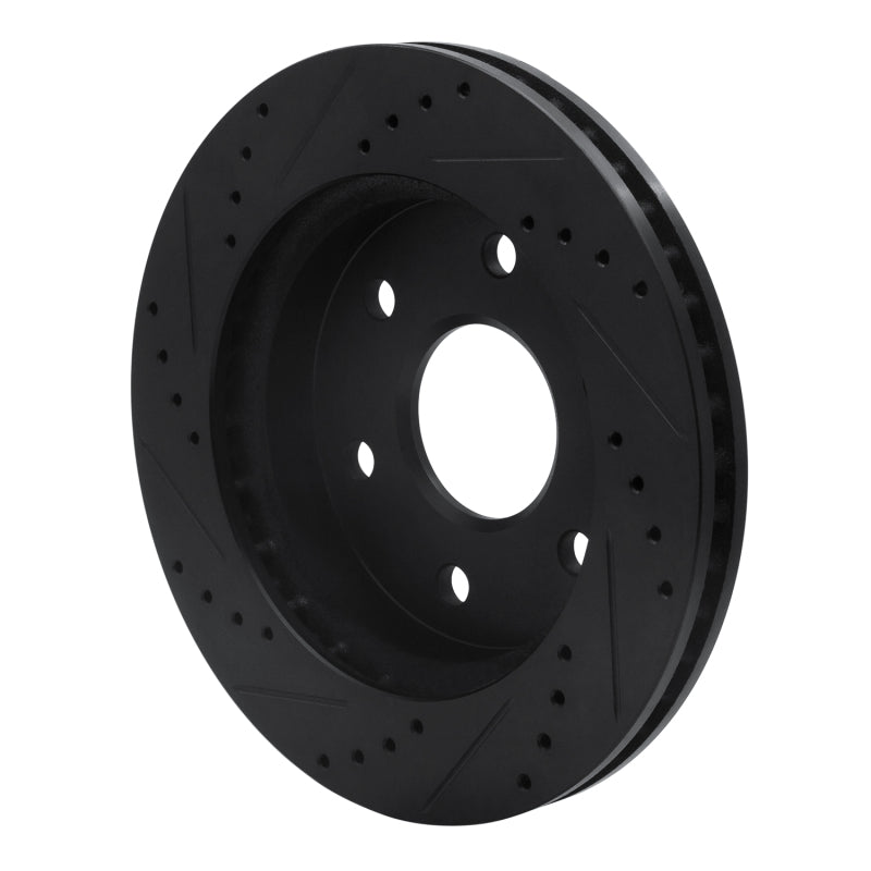 R1 Concepts R1 2022-2025 Lexus LX600 Rear Right Drilled & Slotted Black Brake Rotor